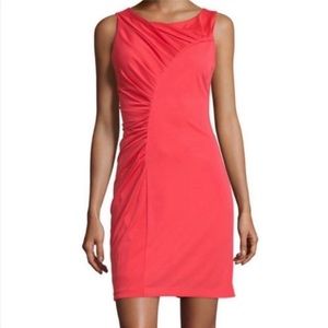 Halston Heritage Poppy Coral Sheath Dress